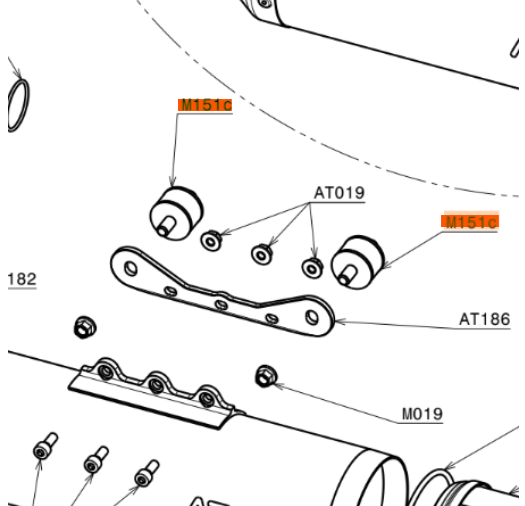 M151c | Antivibration Mount Hard (Right) with Nuts (Set of 3) - Image 3
