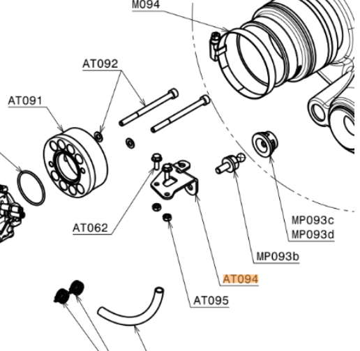 AT094 | Plate support for air-box and throttle for WG8 carburetor and Bolts - Image 2