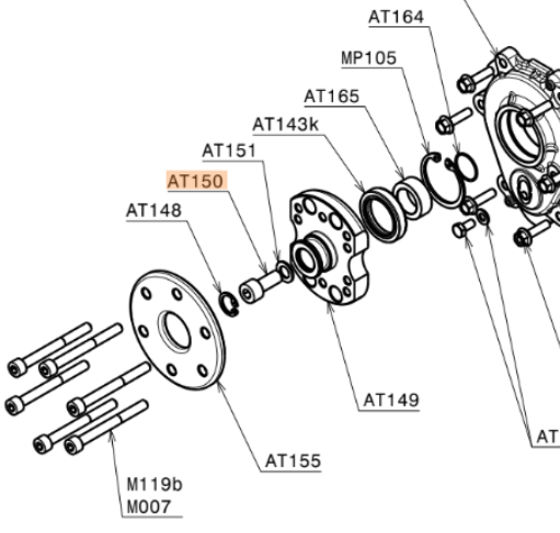 AT150 | Special bolt 8 x 20 mm Tcei DIN912 and Copper washers Ø 8 x 14 mm, black - Image 2