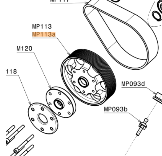 MP113a | Pulley Ø 130 mm 13 Grooves | Moster 185 - Image 3