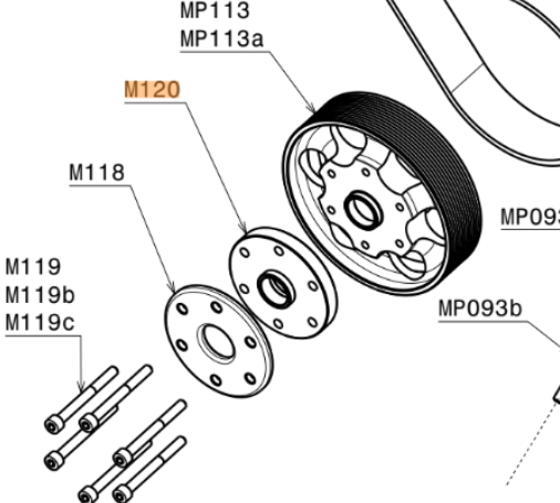 M120 | Aluminum spacer for propeller with extra cooling, orange - Image 5