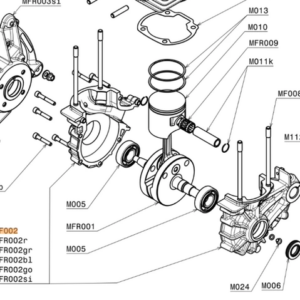 MF002 | Engine carter block, Ergal 7075, orange