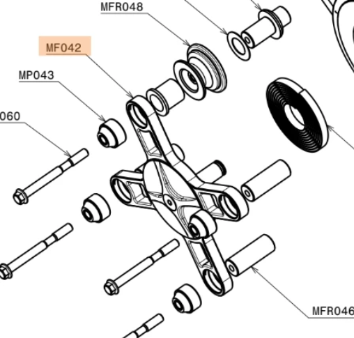 MF042 | Starter structure CNC with assembled Antivibration mounts and Central pin M8 - Image 4