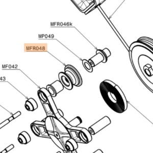 MFR048 | Rope passing aluminum pulley Ø 36 mm with Shim washers, black