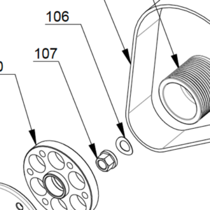 M107 | Lock nut 10 x 1.25 mm DIN 982 and Ondulated spring washer Ø 10 ext. 21 mm