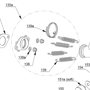 M135a | Exhaust manifold with Springs, Security cable, Gasket and Nuts