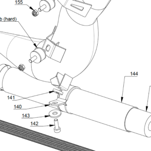 M144 | Carbon fiber pipe silencer 350 mm with Finishing tie