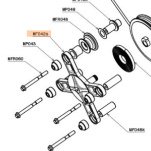 MF042a | Starter structure with assembled Antivibration mounts, Central pin M8 and seeger MY25