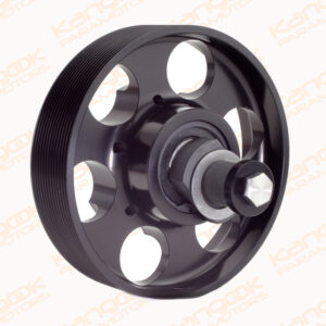 MF113b | Pulley Ø 128 mm 13 grooves assembled with Eccentric and Bearings, black