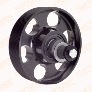 MF113c | Pulley Ø 130 mm 13 grooves assembled with Eccentric and Bearings, black