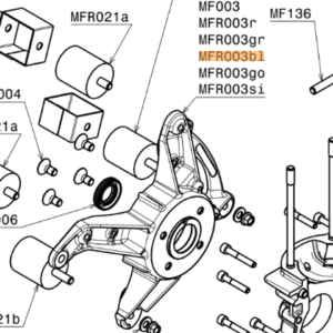 MFR003bl | Engine carter support and oil seal, Ergal 7075, blue