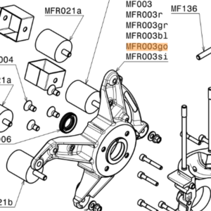 MFR003go | Engine carter support and oil seal, Ergal 7075, gold