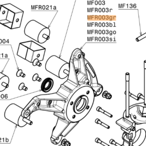 MFR003gr | Engine carter support and oil seal, Ergal 7075, green