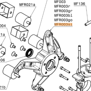MFR003si | Engine carter support and oil seal, Ergal 7075, silver