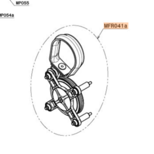 MFR041a | Pull starter complete 3S with Titanium pass-through hole and Rope passage bushing Ø 36mm and self-lubricating sliding bushing MY25