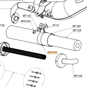 MFR162 | Silencer carbon bracket for carbon pipe with Rubber spacer