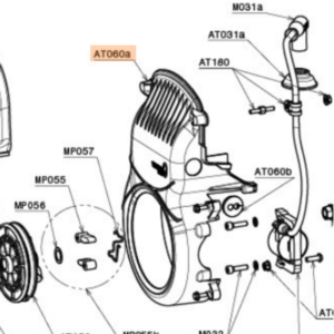 AT060a | Plastic air-conveyor front side with CHT probe preset, rubber and Bolts MY25