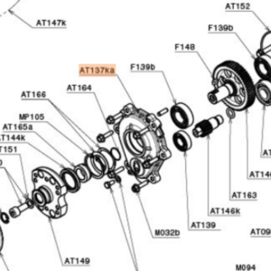 AT137ka | Kit of aluminium reduction drive case, back part and front part, black MY25