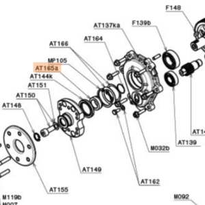 AT165a | Bearing spacer with O-ring viton 17 x 1,00 mm
