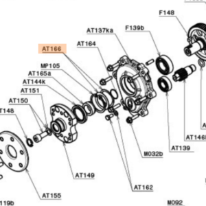 AT166 | Shim washer 25 x 35 x 0,3 mm and spring washer