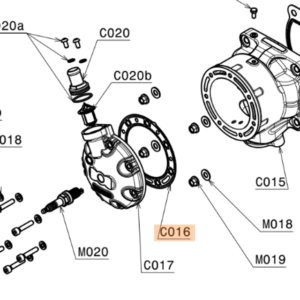 C016 | Cylinder head (dual spark) with Gasket