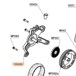 C042d | Starter structure assembled with central pin M8 with seeger and aluminum rope passage bushing MY25