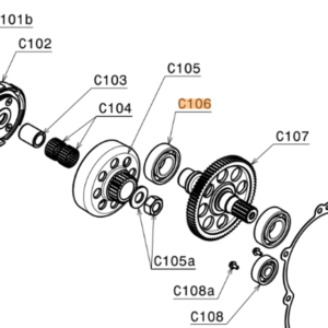 C106 | Bearing 25/52/15 - C3 (set of 2)