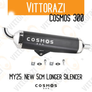 C167a | Complete silencer length 350mm assembled with Fixing kit