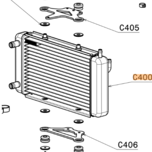 C400 | Radiator with Vittorazi logo engraving and Fixing kit